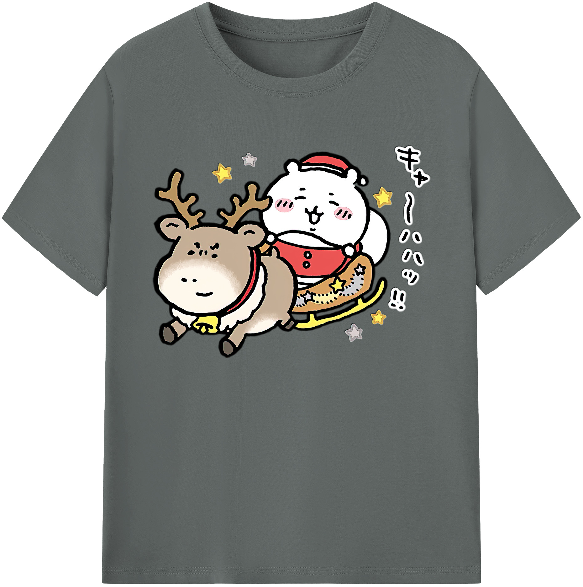 （画像用） ちいかわ ちいかわ Chii-kawa chiikawa 綿100％ メンズ半袖Tシャツ｜肌触りやわらか＆通気性